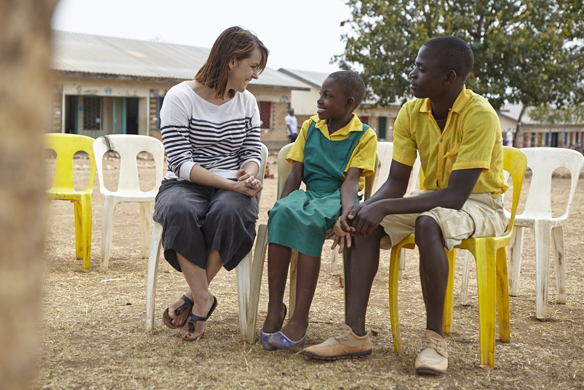 Sofie op school in Malawi