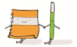 Schoolmaatjes schrift en pen