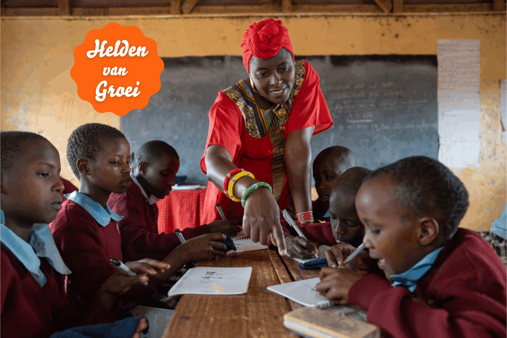 Helden van Groei met button voor header