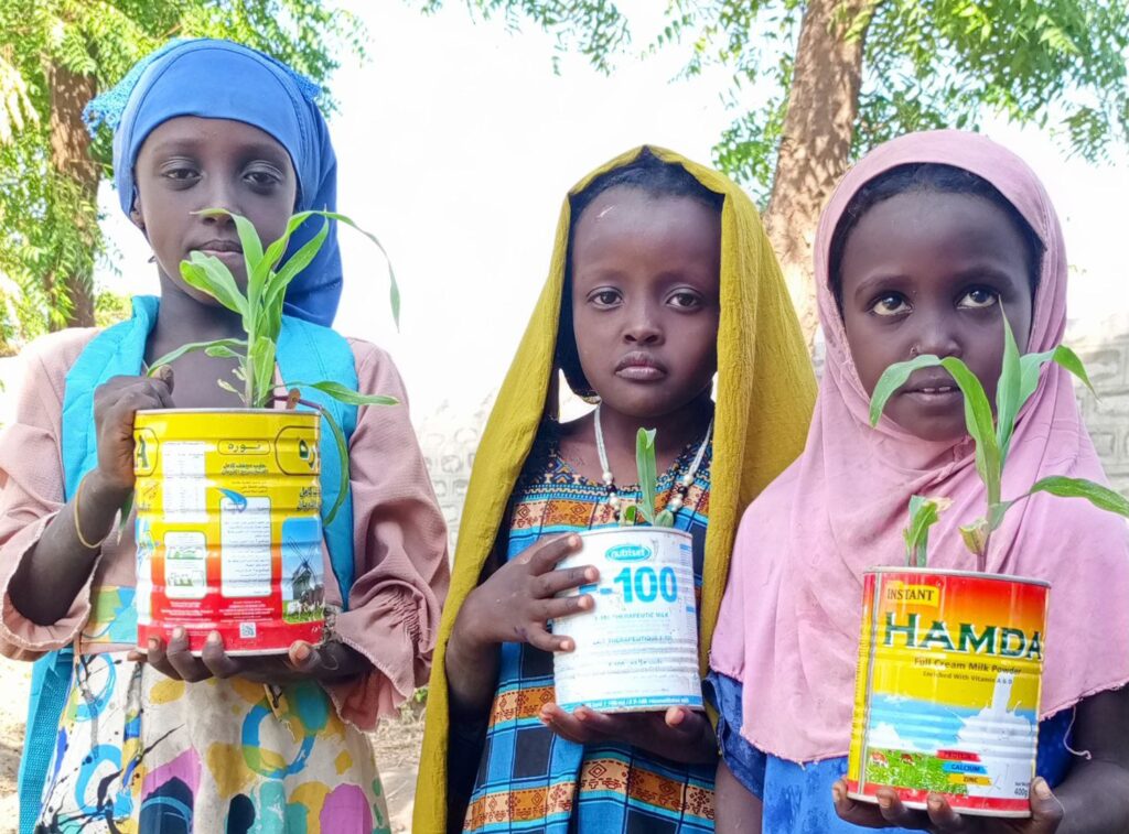 Ethiopia projectupdate school greening girls plant garden
